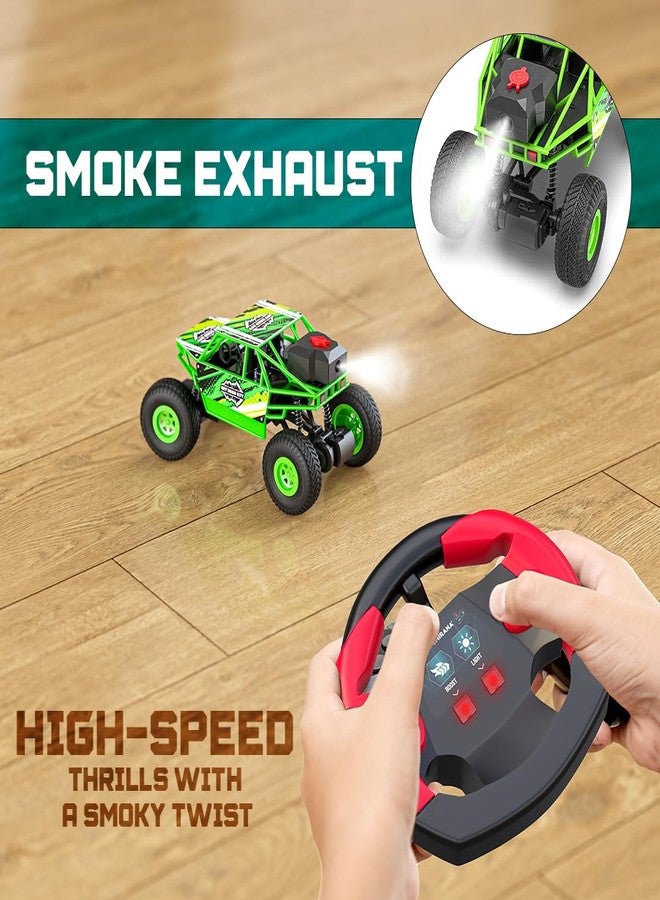 Mirana Duster 2WD RC Car Toy for Kids | Rechargeable USB C-Type Offroad Monster Truck with Smoke Exhaust | High Speed ATV Remote Control Rock Crawler | Gift for Boys & Girls (Smoke - Green) - Image 5